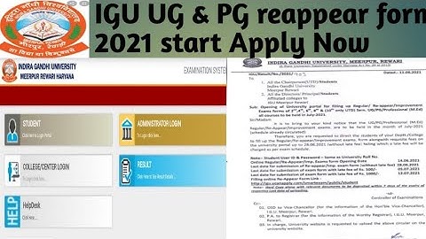 IGU Meerpur #IGU UG(B.A/B.Sc/B.Com) & PG(M.A/M.Sc/M.com) 2,4,6th Sem Reappear form 2021 Start