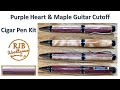 Purple heart and maple guitar cutoff on a cigar kit