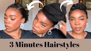 2 EASY AND QUICK HAIRSTYLES FOR 4C NATURAL HAIR | NO GEL, NO EXTENSIONS| PART 3