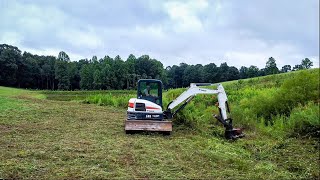 Running the Rut Brush Cutter on the Mini Excavator