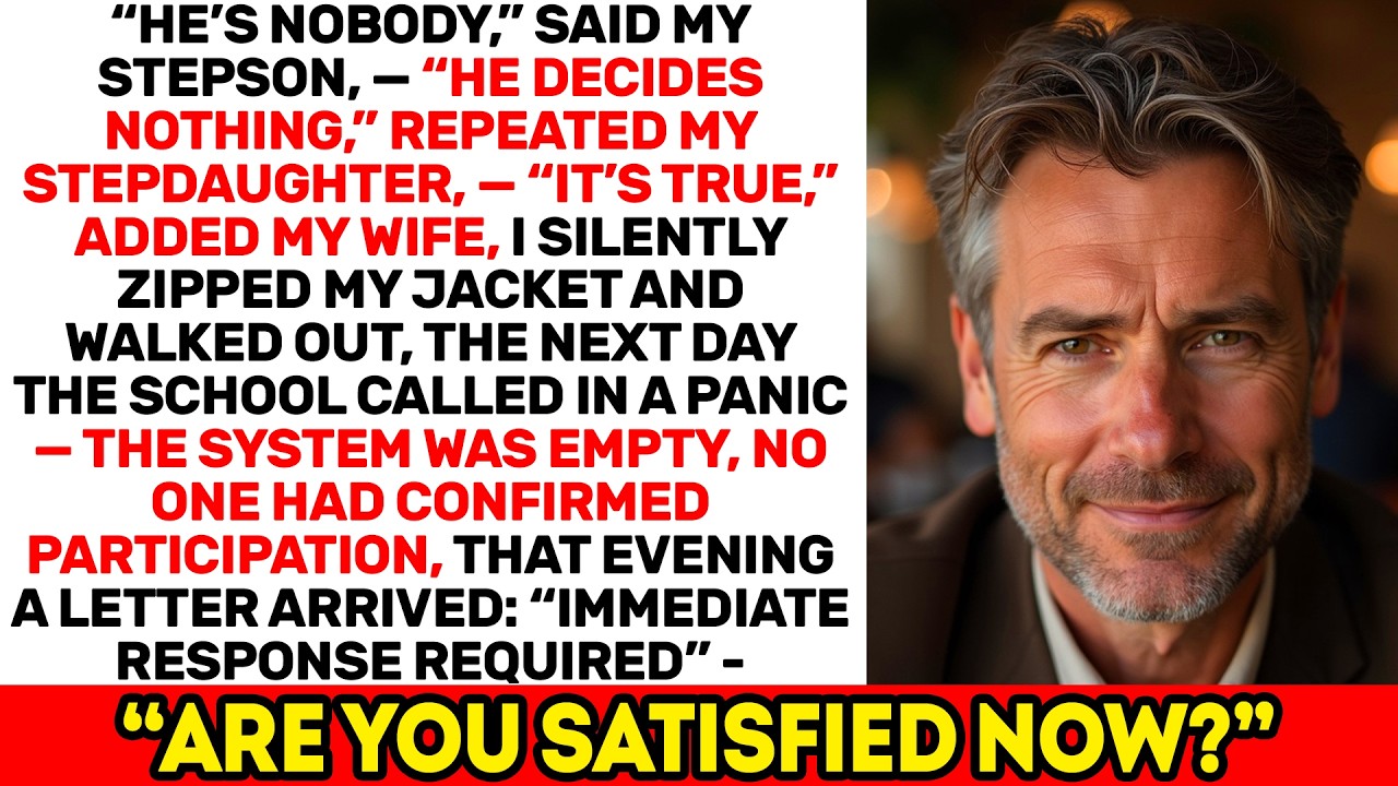 My Stepson Called Me Nobody, My Wife Agreed — The School Panicked Next Day
