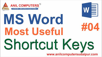 MS Word Most Useful Shortcut Keys 04 | Anil Computers - Best Computer Institute In Udaipur