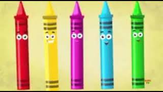 Kids TV five little crayons jumping on the bed reversed