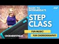 FUN Basic to Intermediate Step Aerobics Class! #57 132 bpm