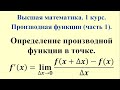 Производная функции по определению (часть 1). Высшая математика.