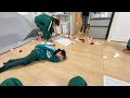 激痛!?びしょ濡れの床で大転倒するななたん!!【ココロマン普段の様子】