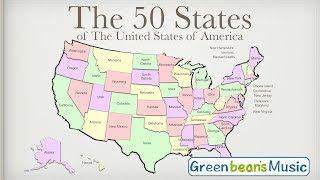 The 50 States Rap | Alphabetical Order | Green Bean's Music by Green Bean's Music - Children's Channel 20,836 views 4 years ago 2 minutes, 29 seconds