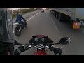 Вечерняя трасса. Yamaha YBR 125 vs Sportbike.