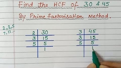 HCF of 30 & 45 by Prime Factorisation Method | Highest Common Factor