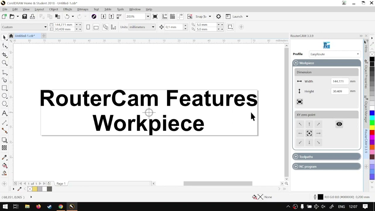 CorelDraw RouterCAM Workpiece Feature for the Plugin (Part 1), Step by Step Video Tutorial