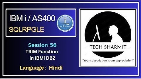 Trim function in db2 sql  | SQLRPGLE | ibmi training | sqlrpgle as400 | db2 | db2 view
