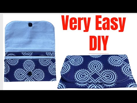 How To Make A Simple Wallet/Beginners Sewing Tutorial/Easy DIY Card Wallet/Fabric Purse Wallet