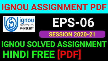 EPS-06 Solved Assignment 2021, EPS 06 Solved Assignment 2020-21 in Hindi, EPS 06 Assignment