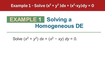 2.5 Example 1 | Solve (x2 + y2 )dx + (x2-xy)dy| AEM 7th Edition