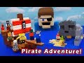 Arr, Find the Treasure on Skull Island Challenge! Minecraft LEGO Pirate Ship Stop Motion Adventure