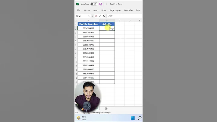 How to Display 0 Before Numbers in Excel | Shortcut #excel #exceltips #productivity