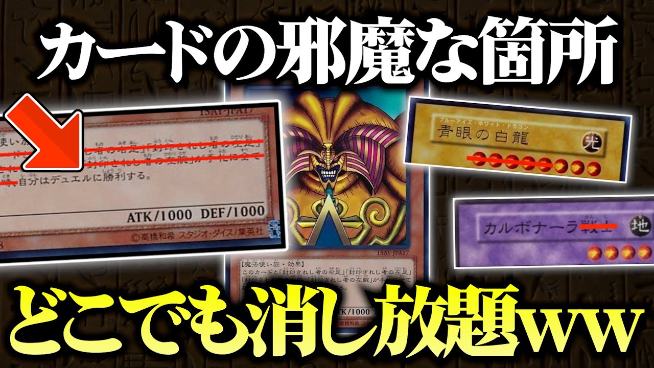 【遊戯王】名前もレベルも効果も消し放題！カードの邪魔な箇所を自由に消せるデュエルｗｗ【対戦動画】