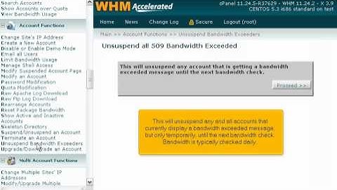 How to unsuspend all accounts that have exceeded their bandwidth limits in WHM