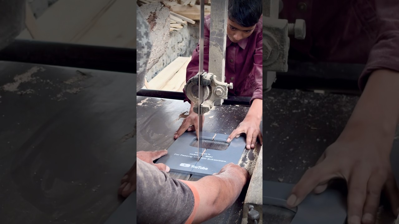 Silver Play Button Cutting 😨