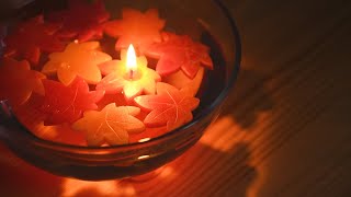 見るホッカイロ。紅葉のフローティングキャンドル作り。diy craft autumnal floating candle