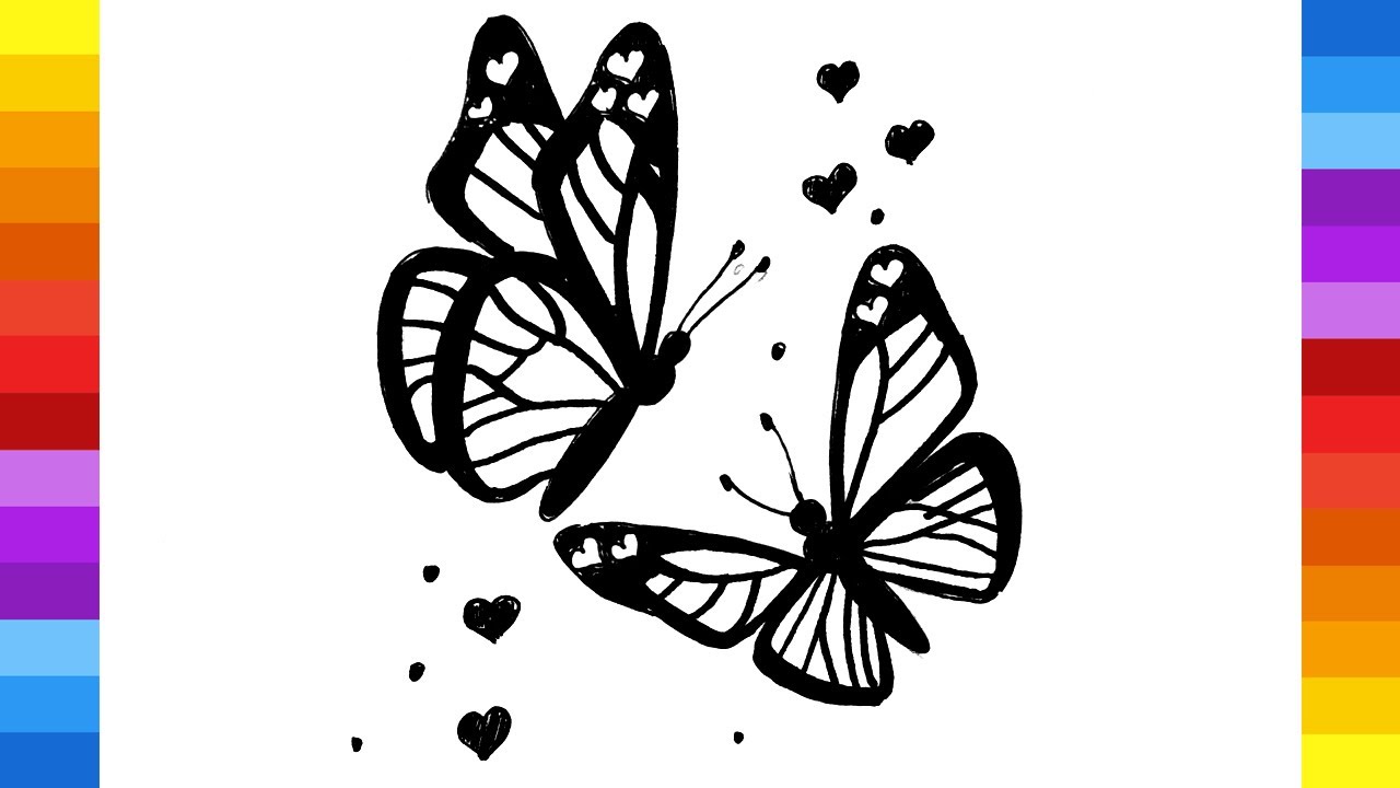 How to Draw a Butterfly Tattoo Design - YouTube