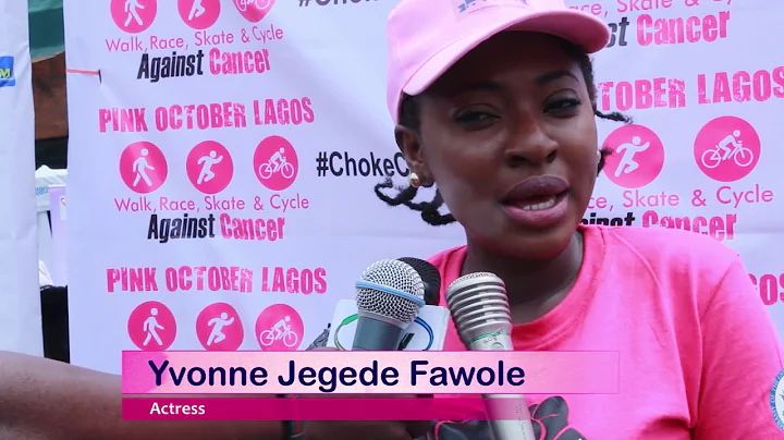 Yvonne Jegede speaks at the Pink October Walk in Lagos