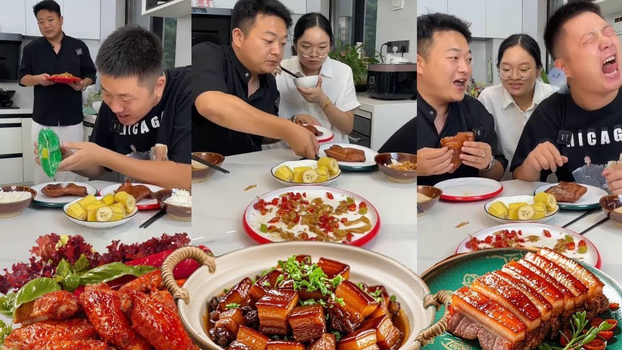 蠢爸爸在红烧肉里撒半斤盐，想陷害儿子，看儿子如何反击【小叶很会吃】