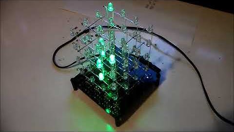 Green 4x4x4 LED Cube