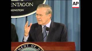 Rumsfeld says insurgents attacks declining but may pick up again