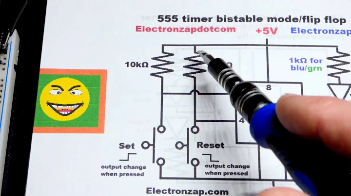 Electronics bistable mode flip flop 555 timer circuit explained and oscilloscope measured