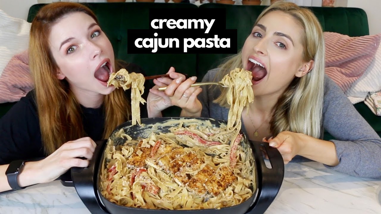 CREAMY CAJUN PASTA! Recipe & Mukbang