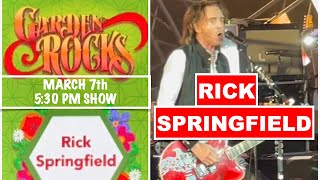 Celebrity Garden Rocks Concert Series RICK SPRINGFIELD Walt Disney World Resort EPCOT 3/7/2022 5:30 PM EST Profile