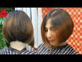 short bob haircut tutorial (original Sound) 👍ตัดผมบ๊อบ ทุยทุย และเท นิด นิด
