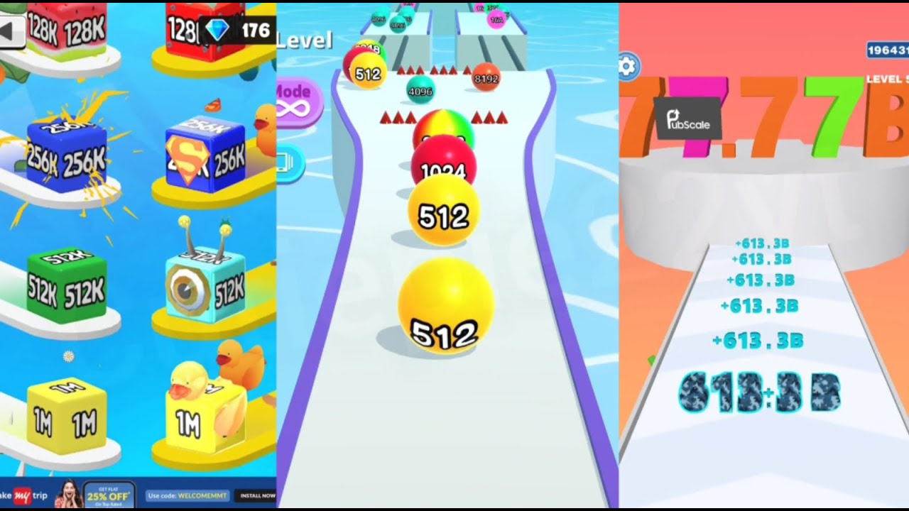 2048 | Jelly Run 2048 (Jelly Tube Run, Jelly Race Numbers) vs Ball Run 2048 vs Number Run Shooting