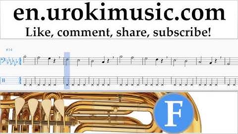 How to Play Tuba Charlie Puth - Attention Tabs Part#1 exercises, scales um-i352
