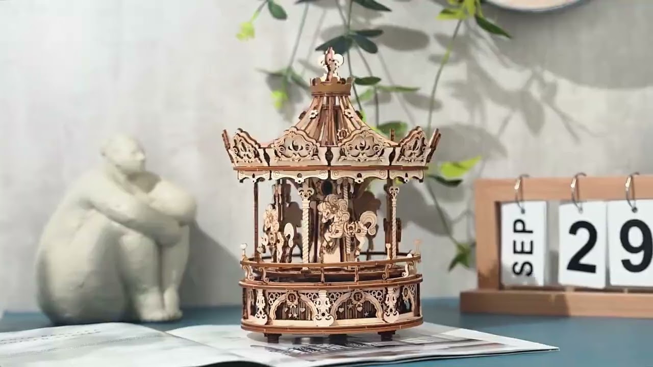 Robotime 3D Wooden Puzzle 336pcs Rotatable DIY Romantic Car