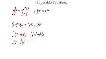 Differential Equations: Separation of Variables Example 1
