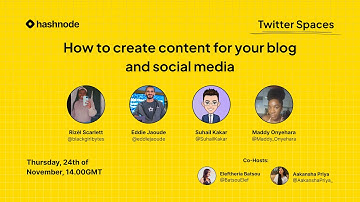 How to create content for your blog and social media — Twitter Space
