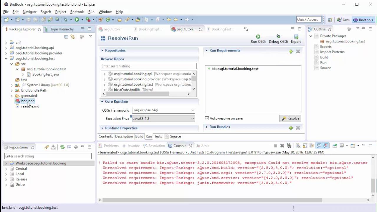 intro to OSGi using bndtools and enRoute - Testing - YouTube