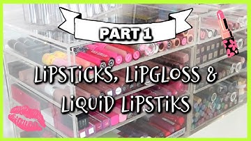 HUGE MAKEUP DECLUTTER PART 1! LIPSTICKS! | MAKEMEUPMISSA