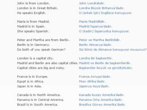 Turkish lesson/English lessons how to study Turkish 5 (Countries and Languages)