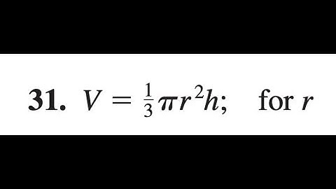 V + (1/3)pi * r^2 * h; solve for r