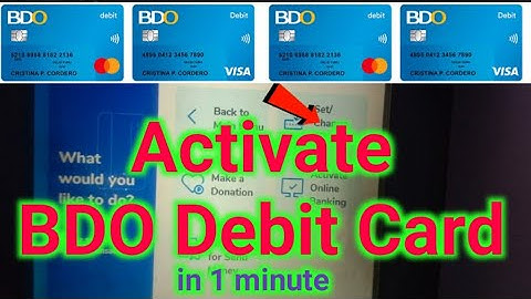 How to activate BDO Debit Card || paano mag activate ng BDO Debit Card #bdo philippines