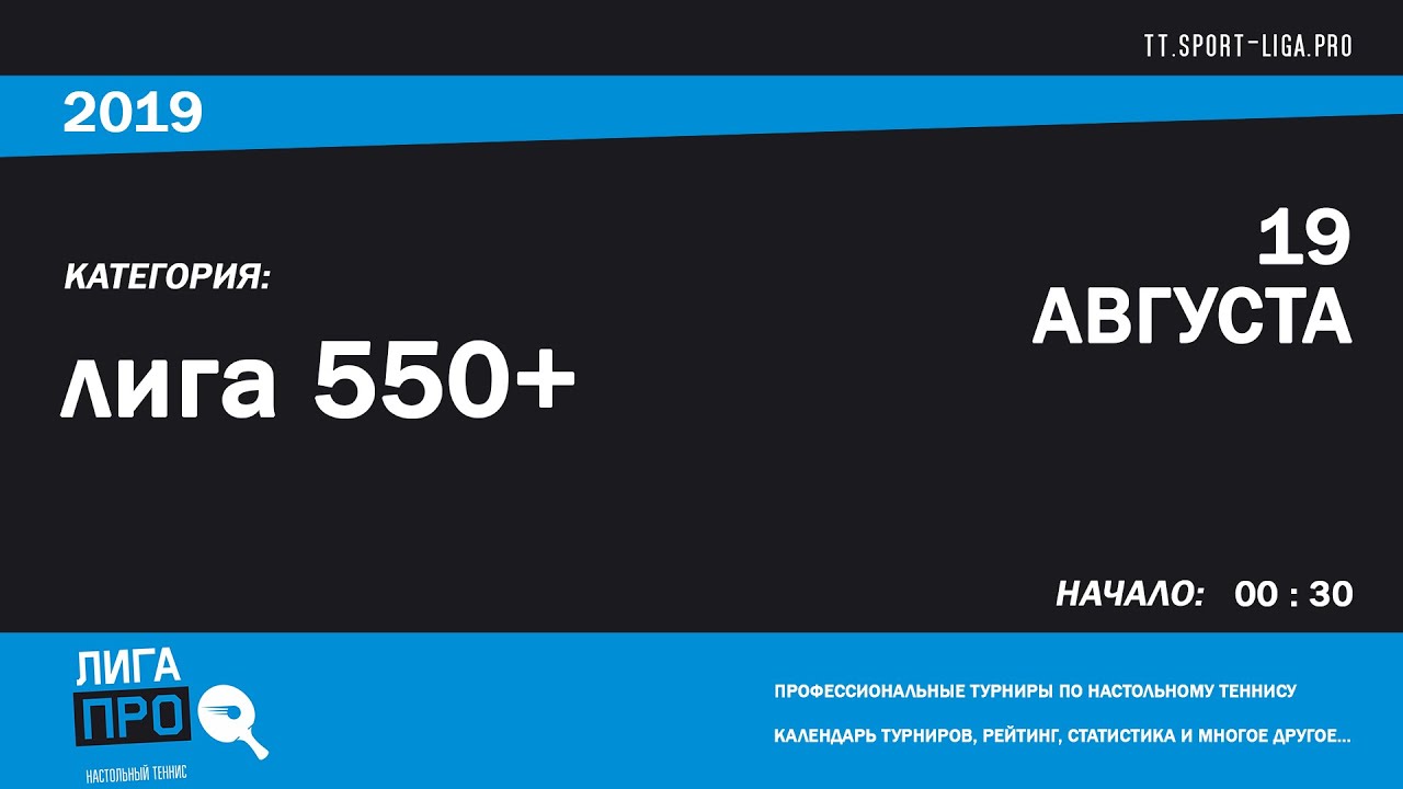 Настольный теннис. Лига Про. Турнир 19 августа 2019г. Муж. Рейтинг 550+ promise rings