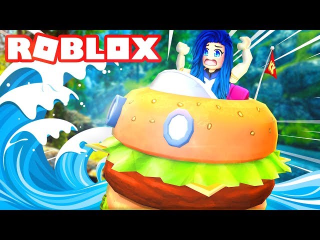 MAKING A BURGER BOAT TO FIND TREASURE IN ROBLOX!