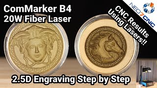 2.5D Engraving With The ComMarker B4 20W Laser Engraver  CNC Results Using Light!