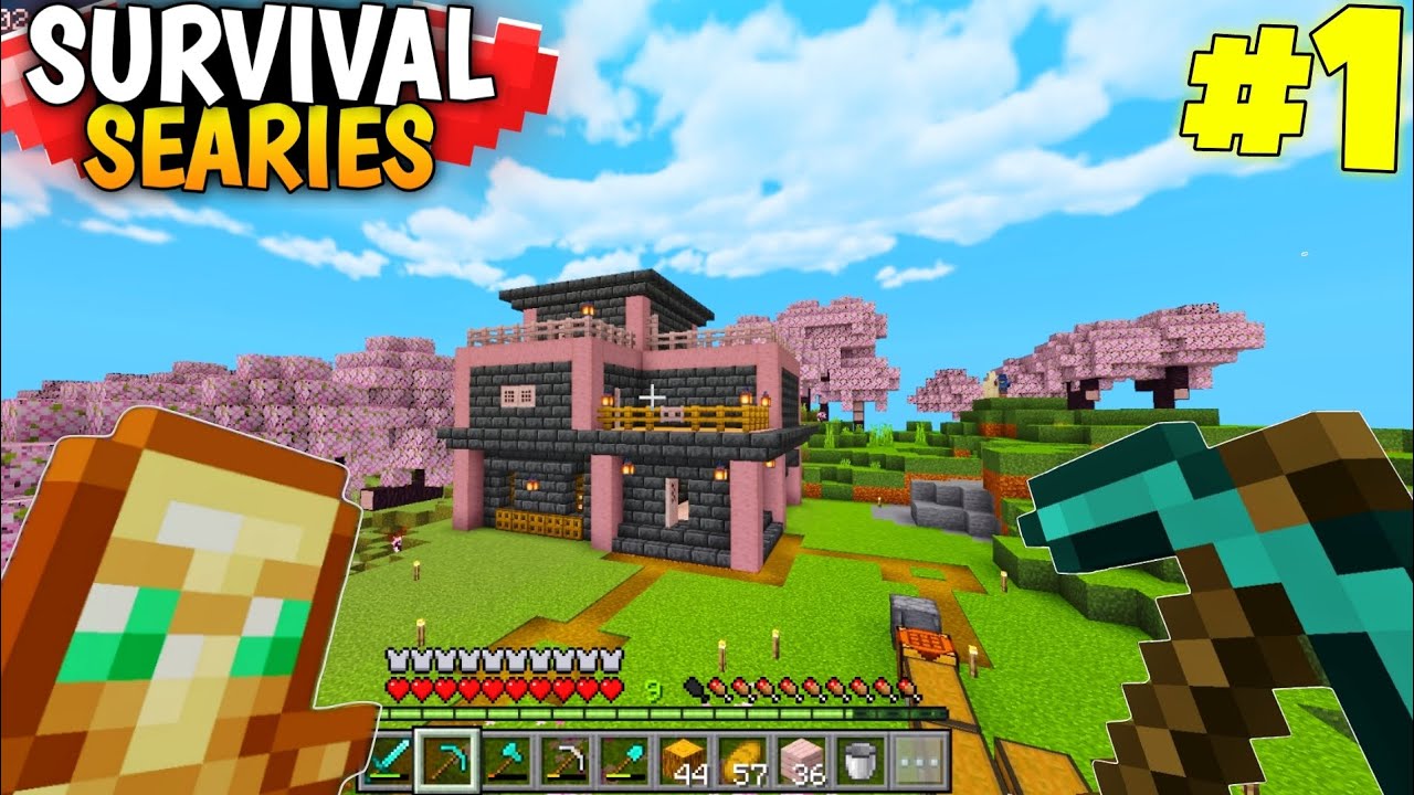 Minecraft PE 🔥 Survival Series Ep 1 in Hindi 1.21 | Made op Survival ...