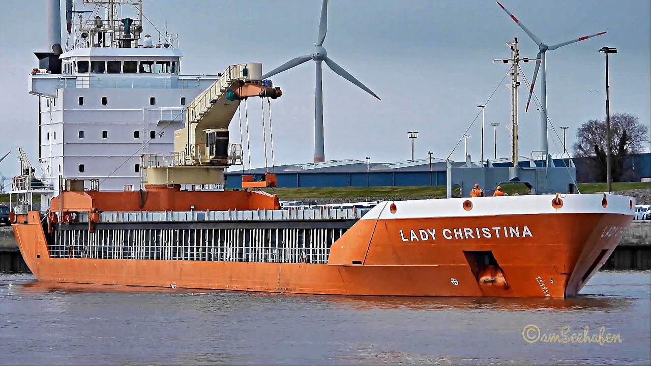 Einlauf Seeschiff LADY CHRISTINA Emden PFAC IMO 9201815 cargo seaship merchant vessel Frachtschiff