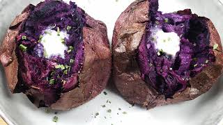 Air Fryer Baked Purple Sweet Potato