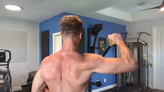 Elevated shoulder external rotation, shoulder press and reach.